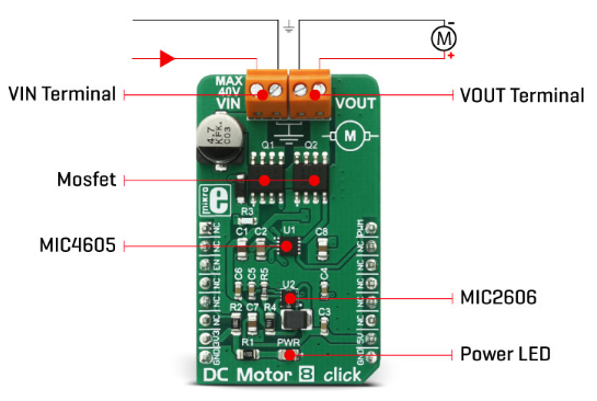 Mikroe MIKROE-2893 DC Motor 8 Click
